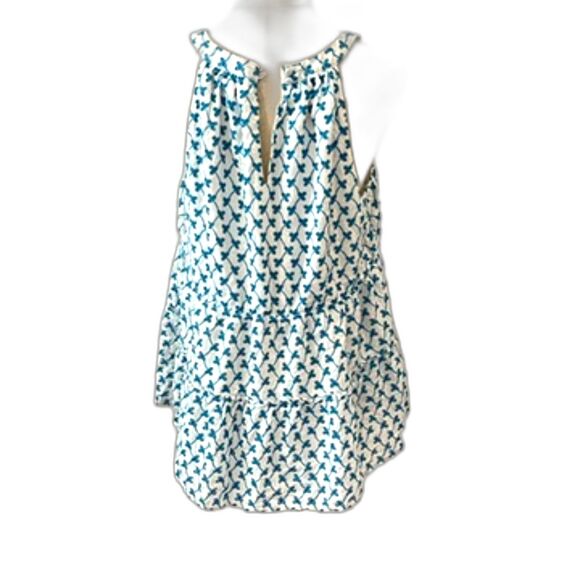 Torrid Babydoll Tiered Floral Eyelet Top White Blue Size 1X Halter Plus Size - Picture 4 of 10